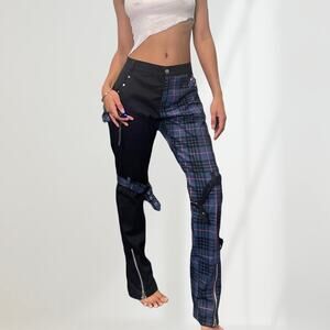 Vintage 00s goth Graphic cargo mid rise and straight fit (M) W31L32 punk